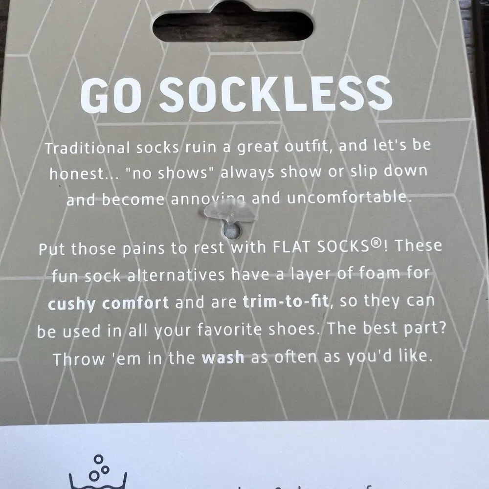 NWT Flat Socks 3 Pack Bundle No Show Inserts Trim to Fit Womens 11 Mens 10